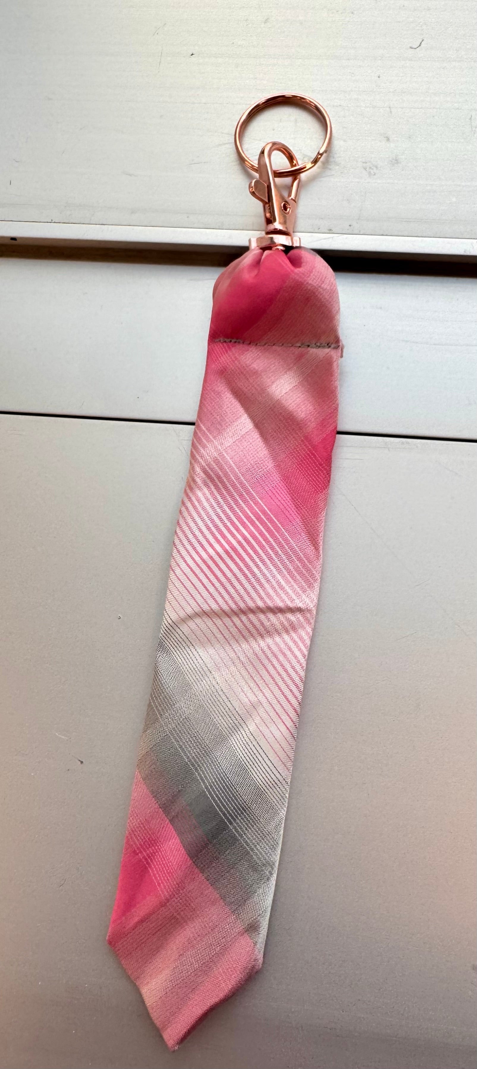 Upcycled key fob from men’s tie * Father’s Day gift *