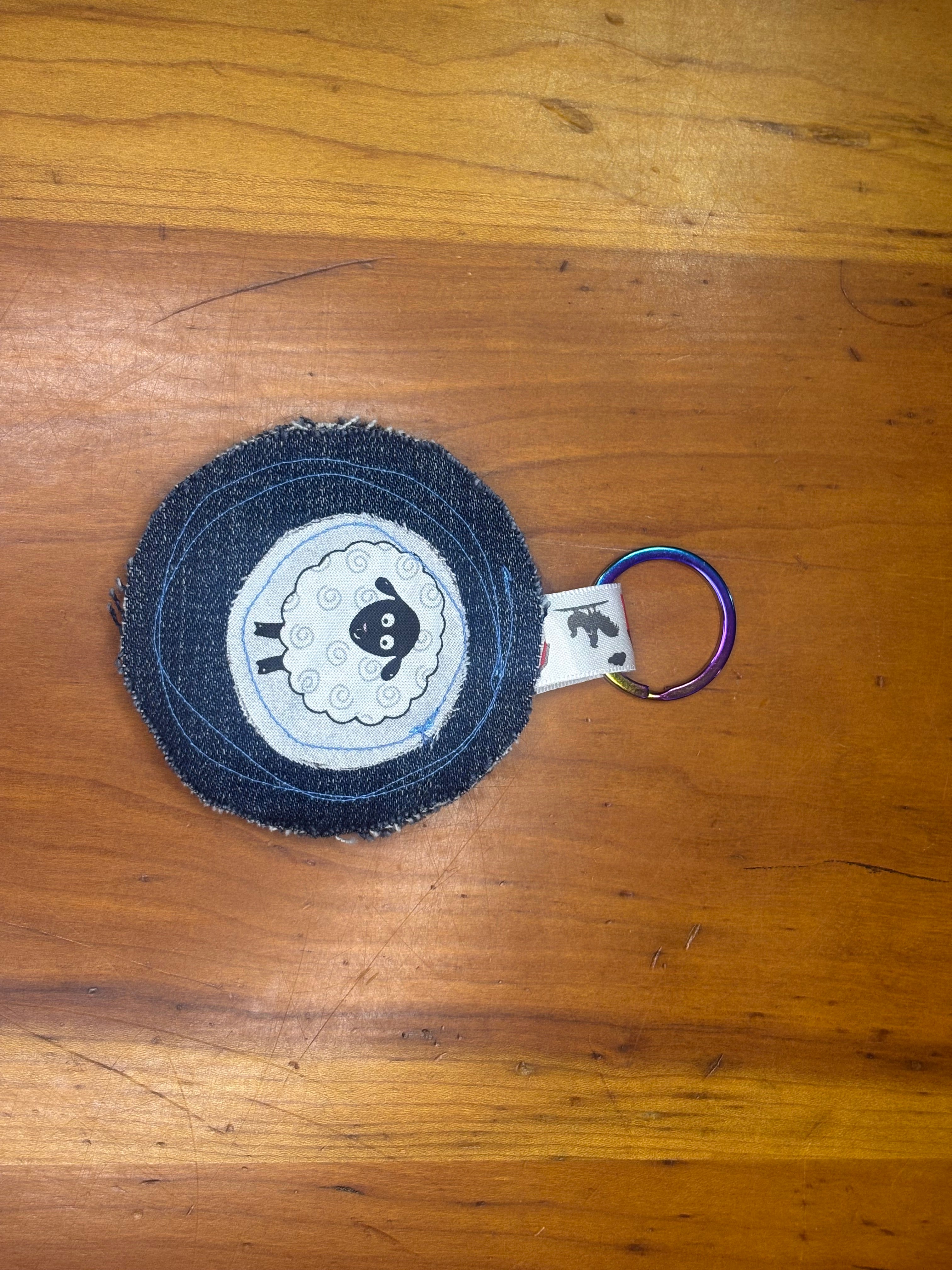 Upcycled Sheep Pocket Friendly Keychain