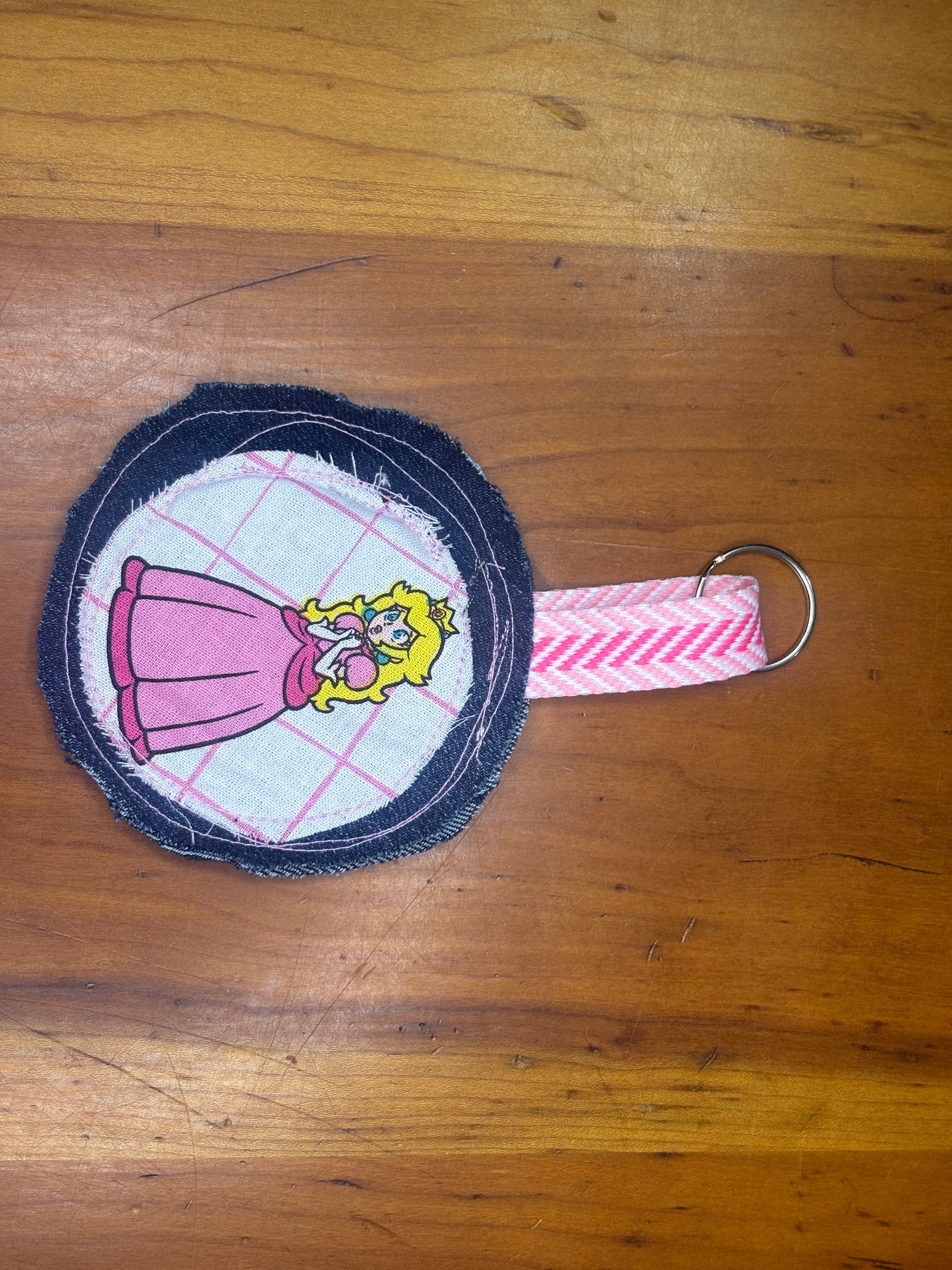 Upcycled Princess Peach Pocket Friendly Keychain