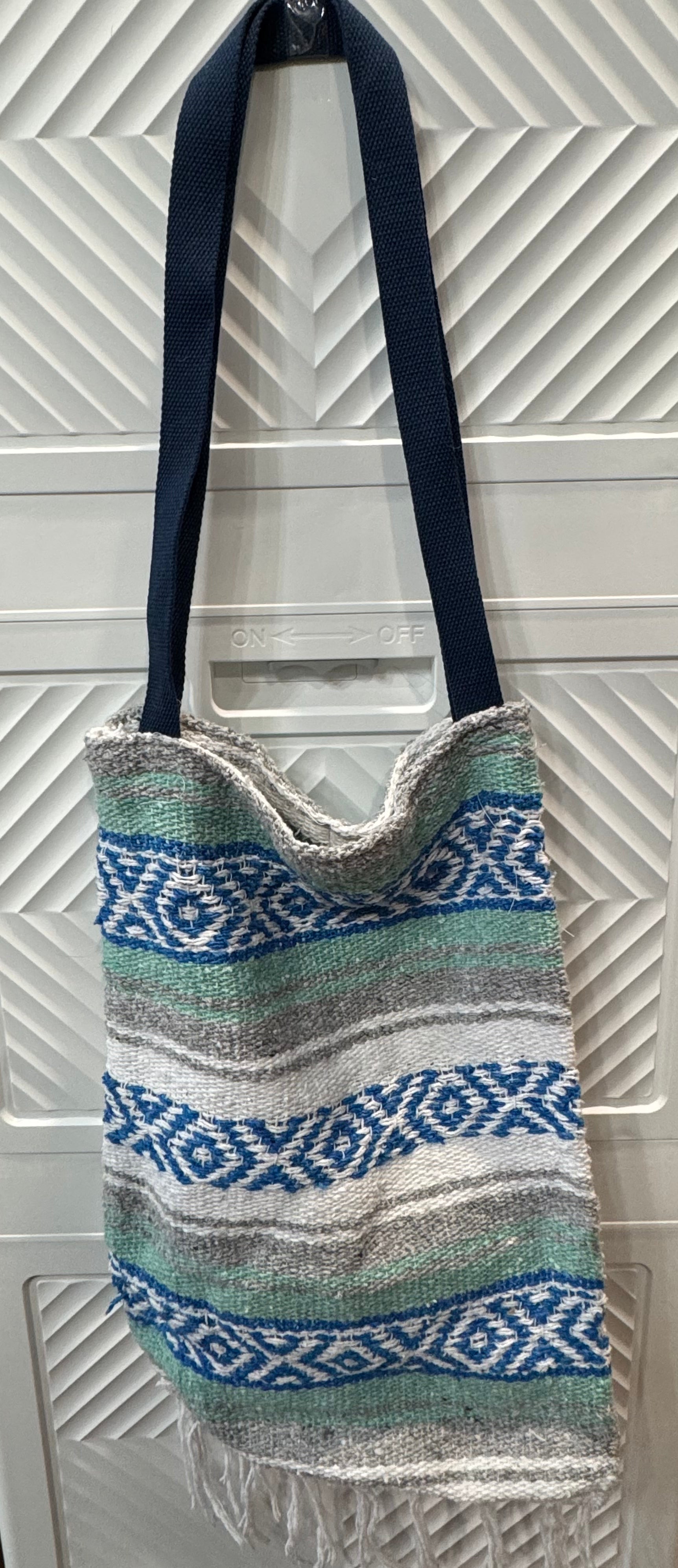 Serape tote - blue aqua