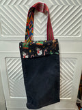 Wine tote - denim holiday wine totes